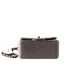 Chanel Mini Square Flap Bag Charcoal Gray New Bottom