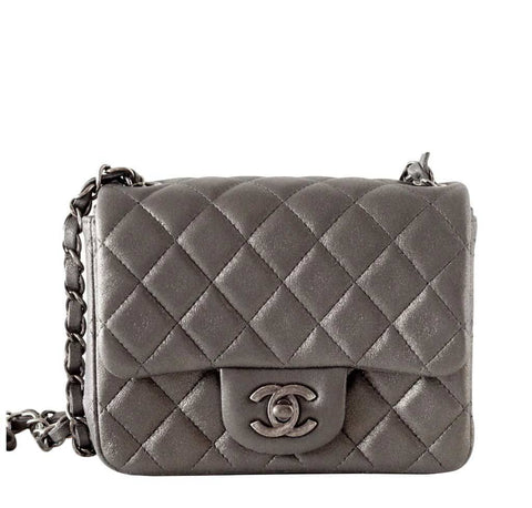 Chanel Mini Square Bag Gray