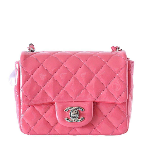 Chanel Pink Patent Mini Square Bag 