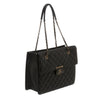 Chanel Quilted Tote Bag Black Used Side