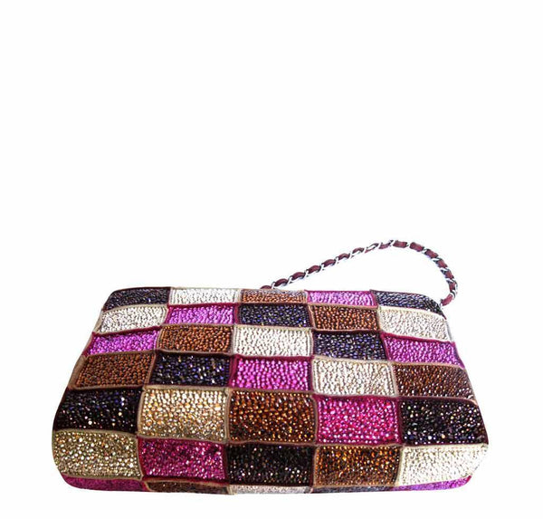 chanel crystal bag special multi color used bottom