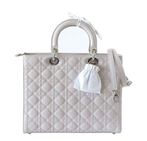 Lady Dior Bag Pearl Grey
