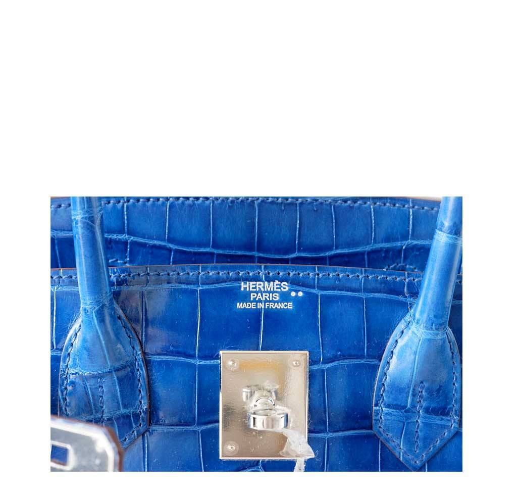 Hermes Birkin 30 Touch Blue Indigo Matte Alligator Bag Palladium Hardw –  Mightychic