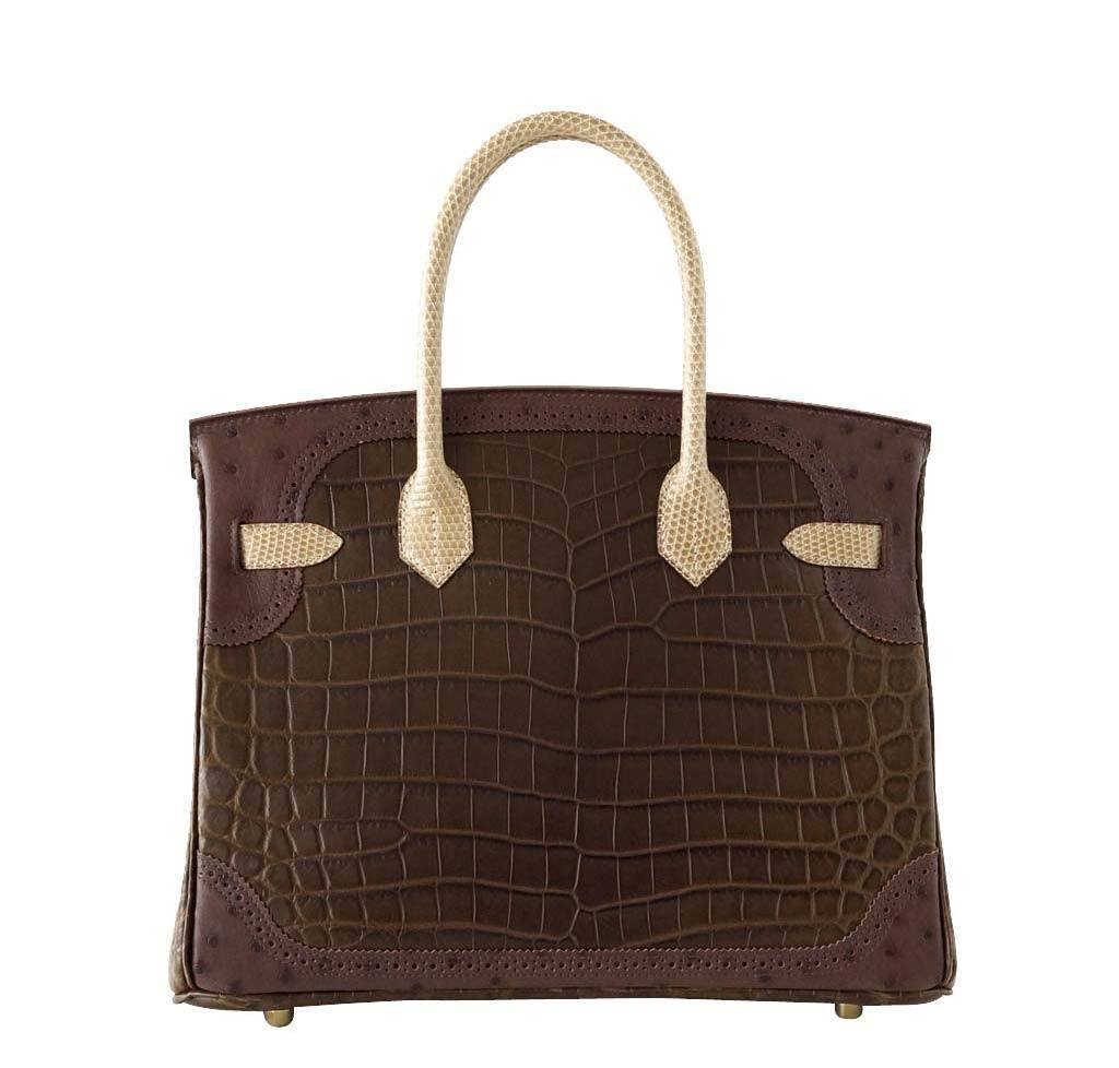 Hermes Birkin Bag 30cm Gris Elephant Matte Alligator Gold Hardware