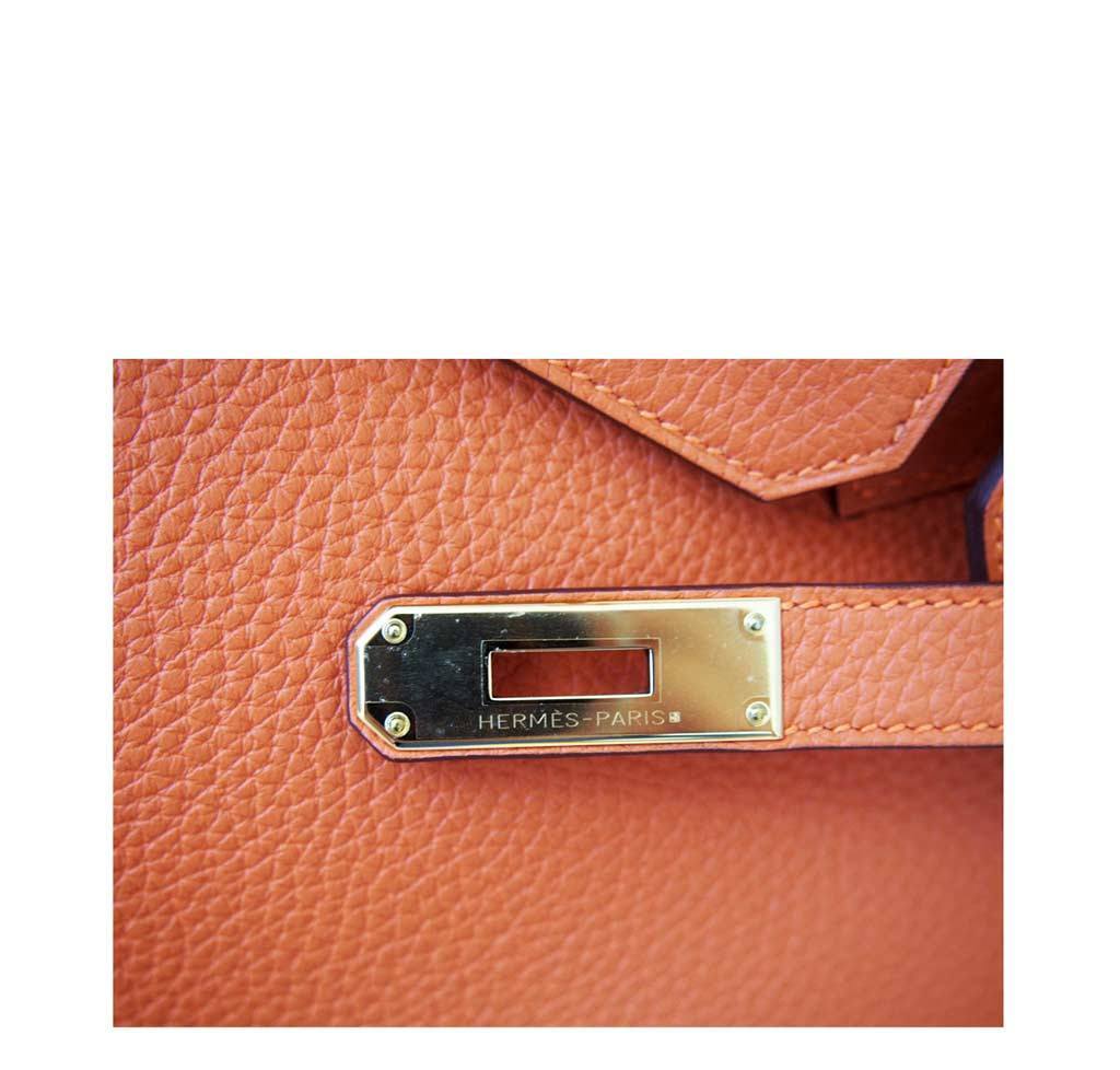 Hermès - Authenticated Birkin 30 Handbag - Leather Orange Plain for Women, Very Good Condition