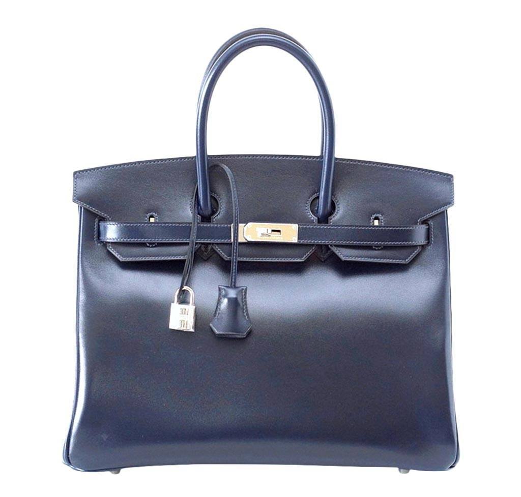 Hermès Birkin 35 Bleu Marine - Rare Box Leather | Baghunter