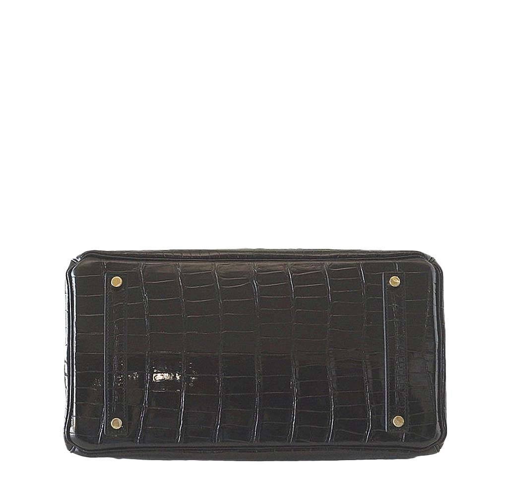 Birkin 35 crocodile handbag Hermès Black in Crocodile - 23108898