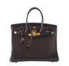 Hermes Birkin 35 Crocodile Black New Front Open