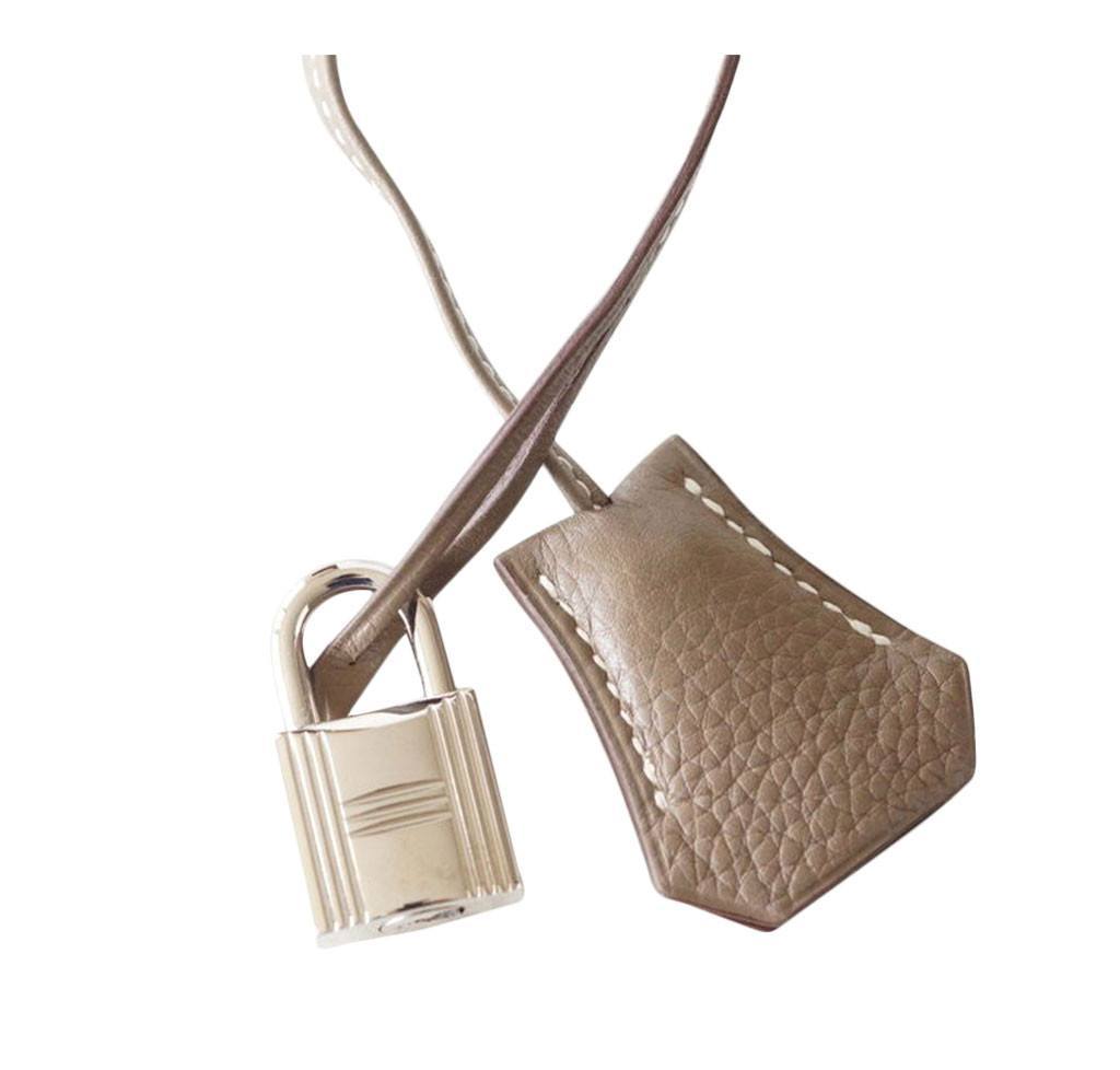 Hermes Birkin 35 Bag Neutral Etoupe Clemence Palladium • MIGHTYCHIC • 