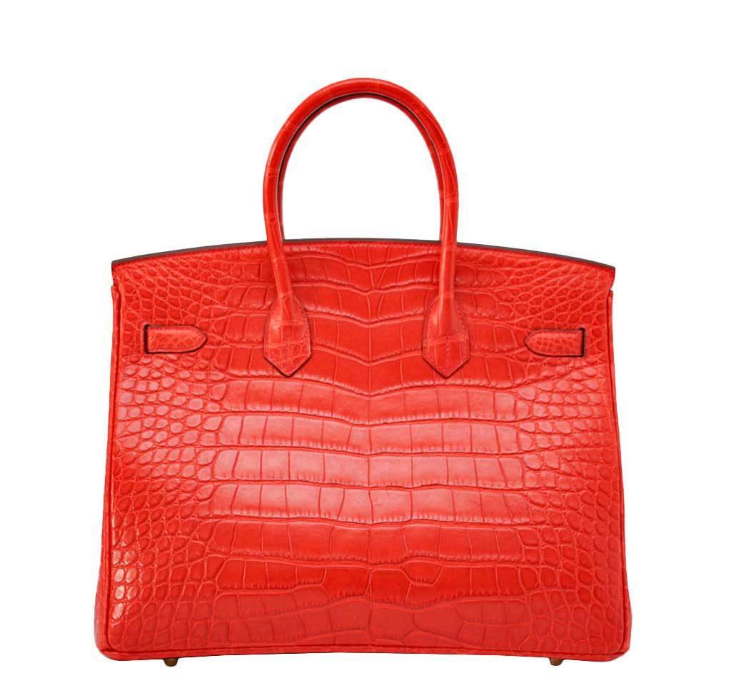 Hermes So Black Birkin 35: Alligator Handbag