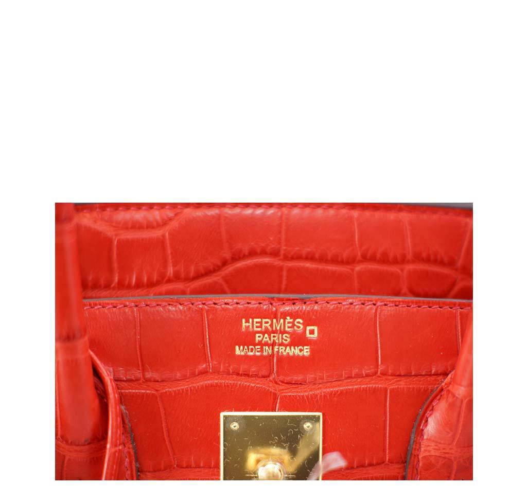 Hermès Birkin 35 Geranium Alligator Bag GHW