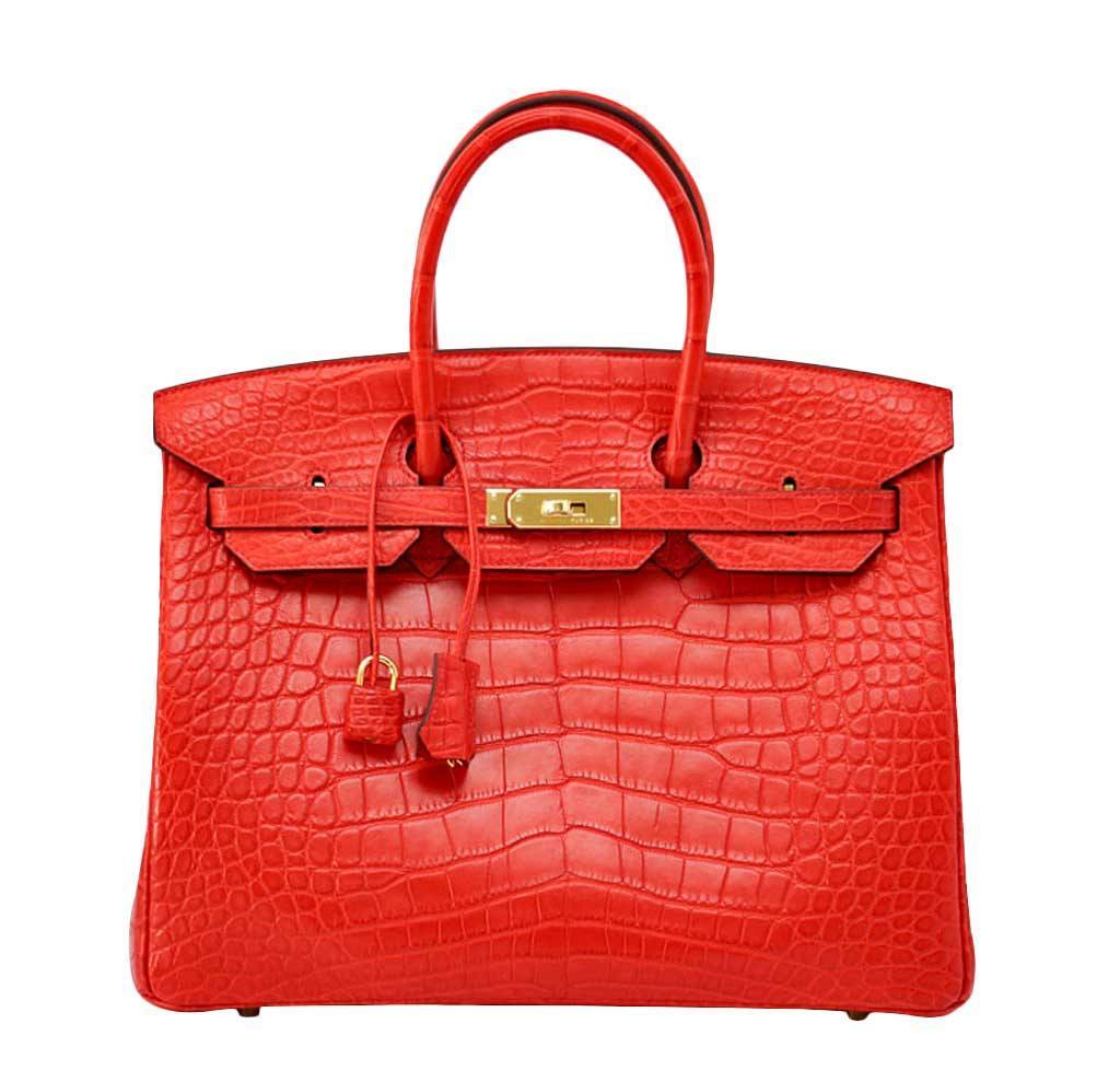 Pink Hermes Crocodile Leather Berkin Bag Specifications: High