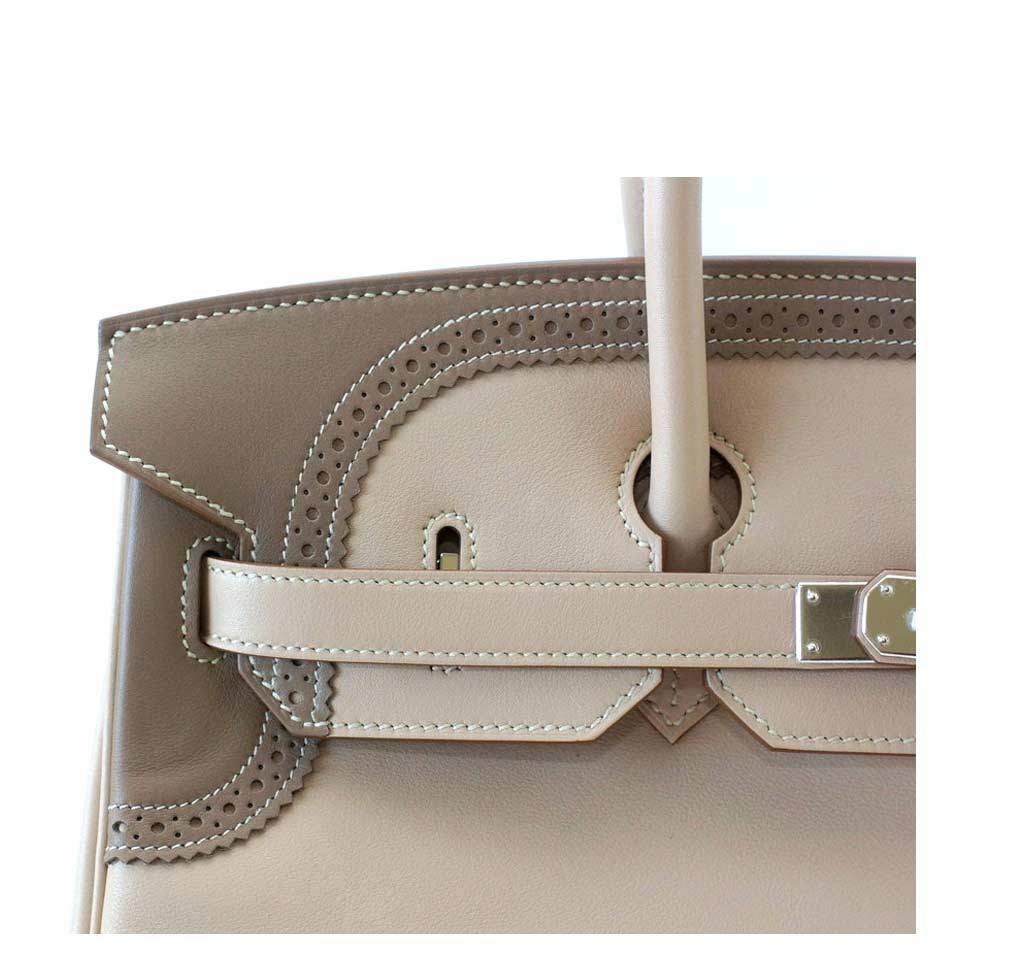 Limited Edition Argile and Etoupe Swift Ghillies Birkin 35 Palladium  Hardware, 2012, Handbags & Accessories, 2023