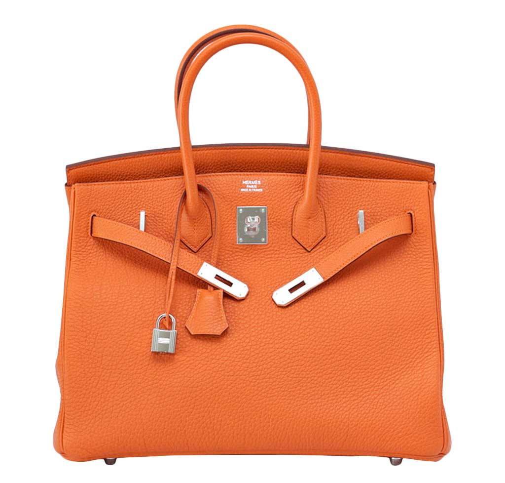 Hermès Orange Togo Birkin 35 PHW