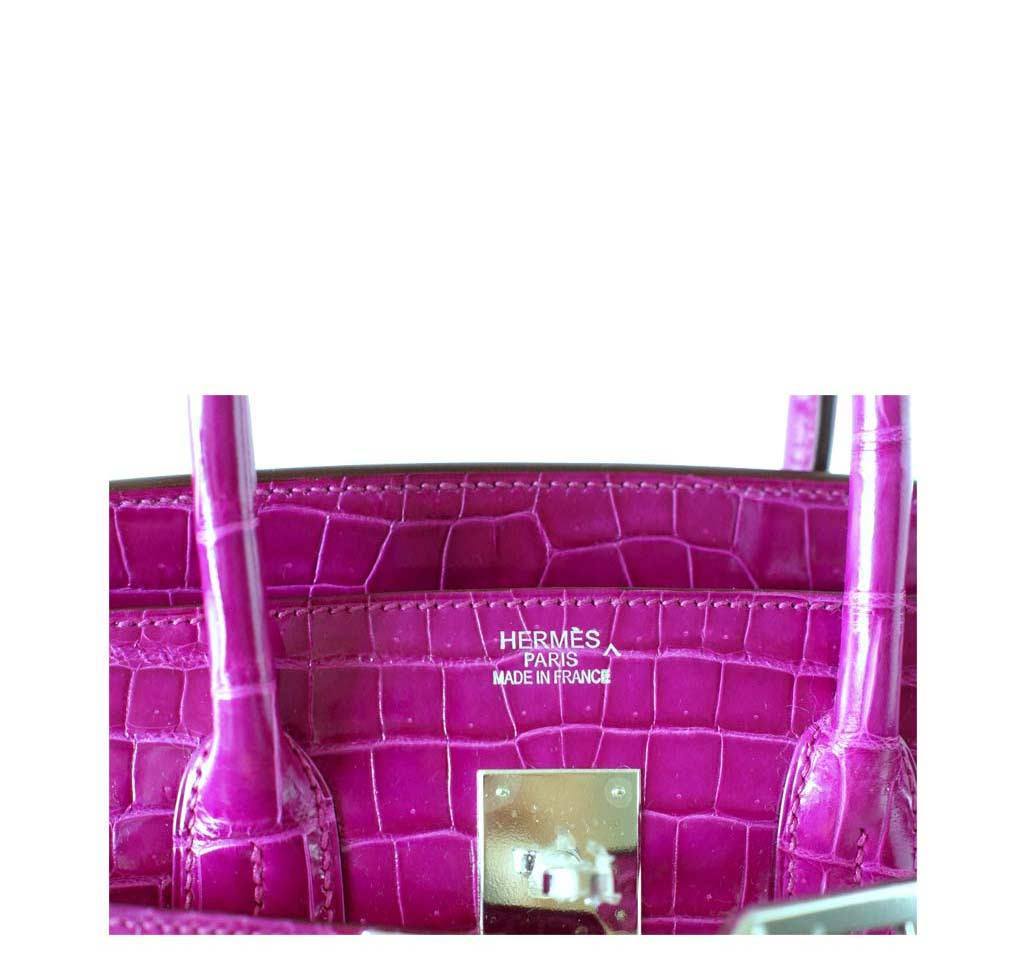 Hermes Birkin 35 Rose Scheherazade Porosus Crocodile Bag Gold Hardware For  Sale at 1stDibs