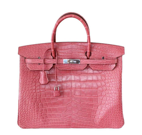 Hermes Birkin 40 Pink Alligator Bag