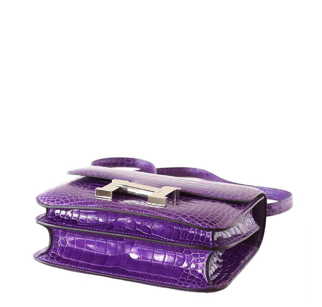 Hermes Constance 18 Bag Rare Ultra Violet Alligator Palladium