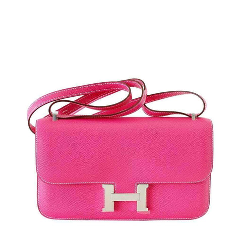 Hermes PHW PHW Constance 24 Shoulder Bag Veau Epsom Rose Tyrien Pink