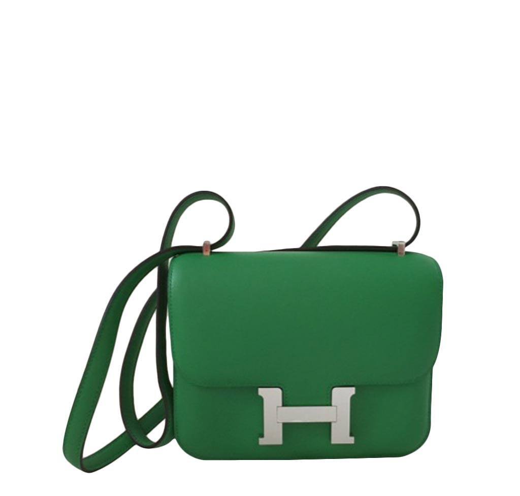 Bamboo Handle Mini Leather Bag - Kelly Green – Coastal Bloom