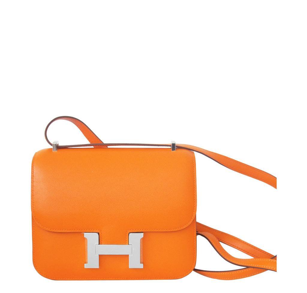 Hermès Constance Mini 18 Orange Swift Bag PHW