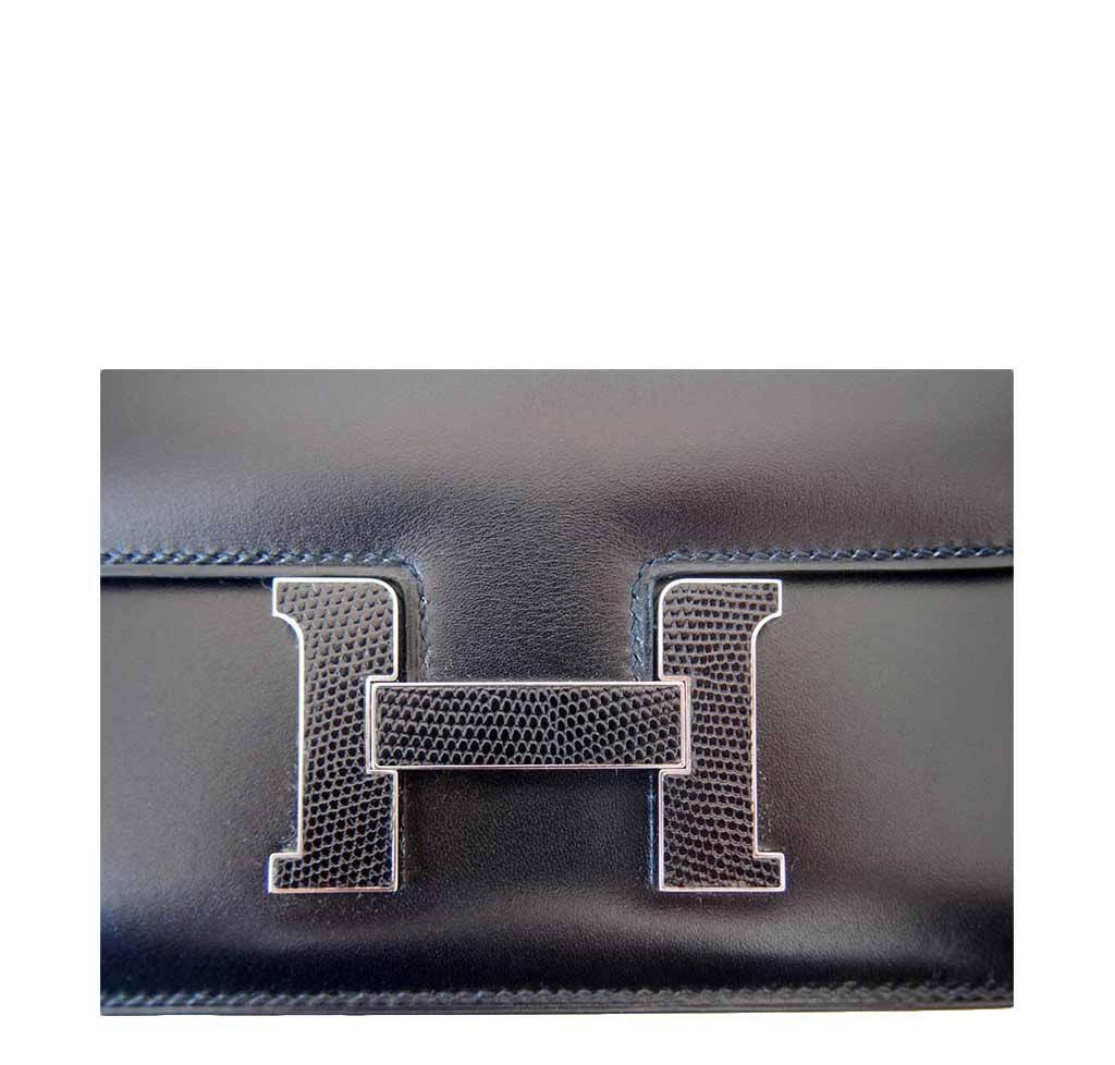 Hermès Constance Mini Black Lizard Buckle Bag