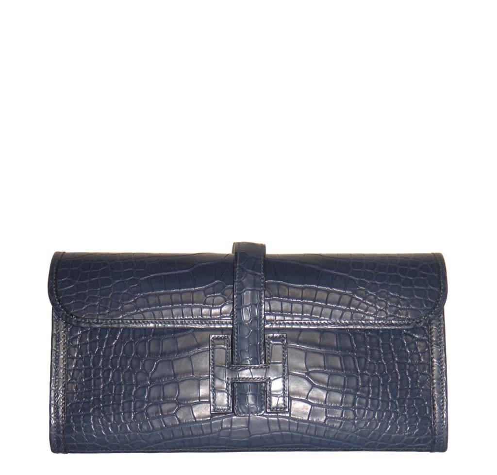 Blue/Black Double Side Genuine Alligator Crocodile Leather Belt Buckle  Hermès LV