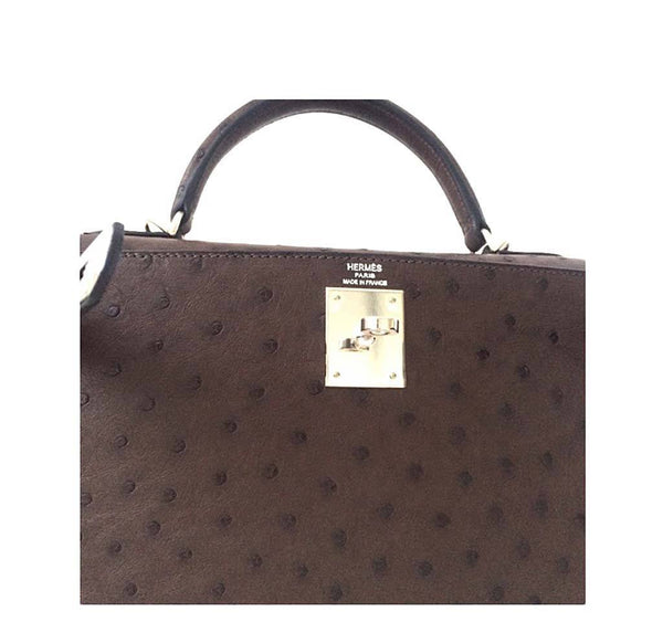 Hermes Kelly 28 Sellier Ostrich New Embossing