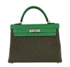 Hermes Kelly 32 Tri-Color Ostrich Bag 
