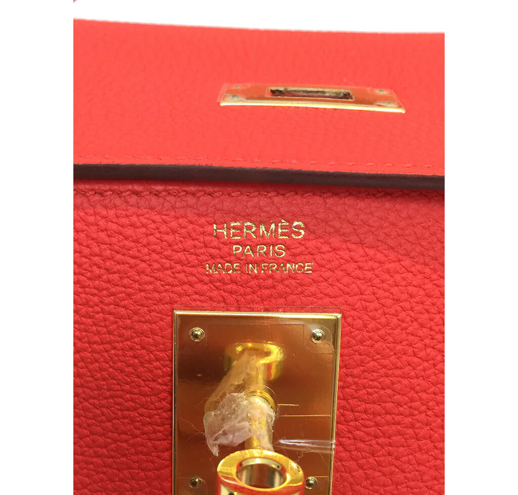 Hermès Kelly 35 Capucine T Stamp Veau Togo Leather PHW ASL5282