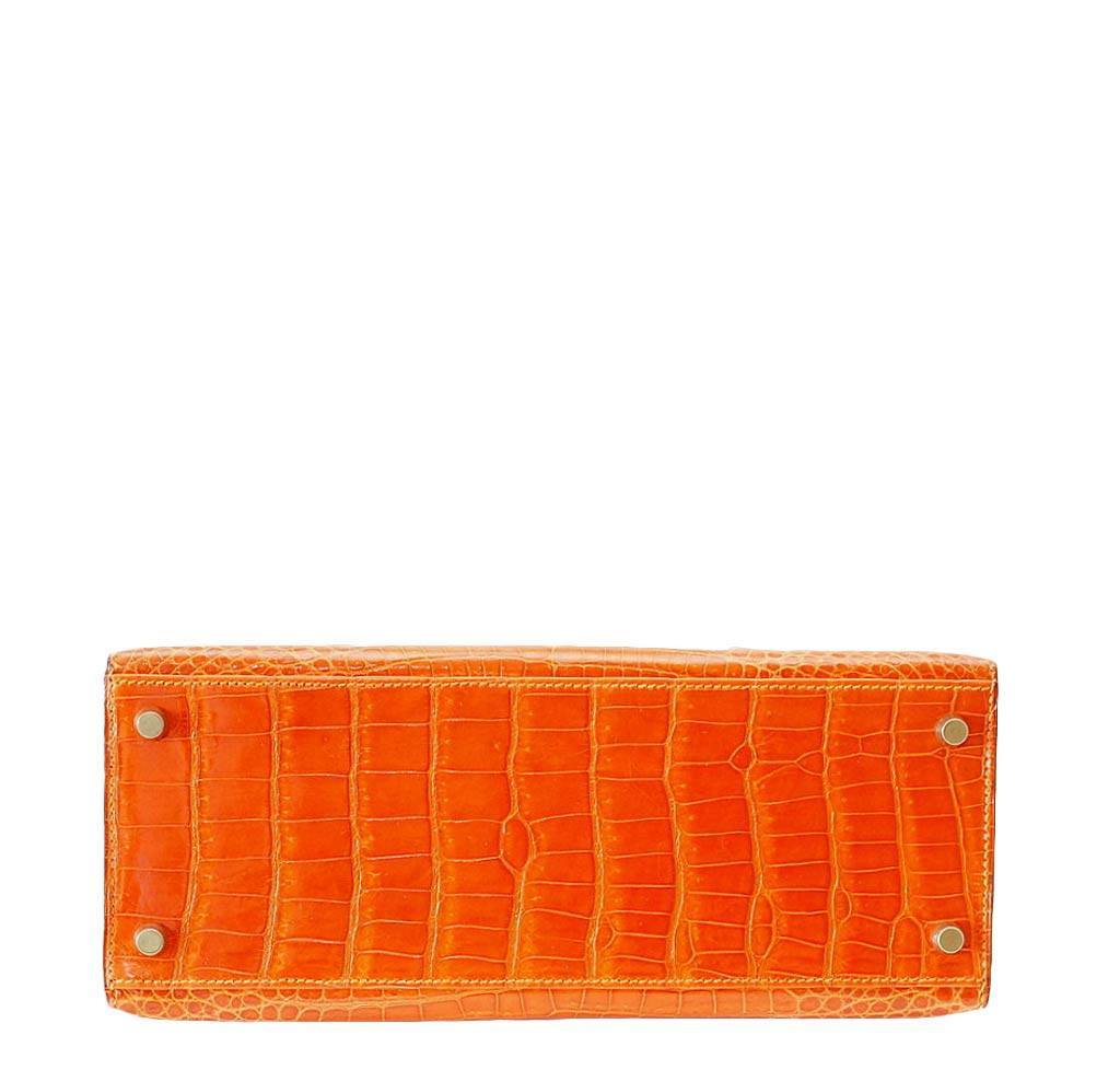 hermes orange crocodile birkin bag