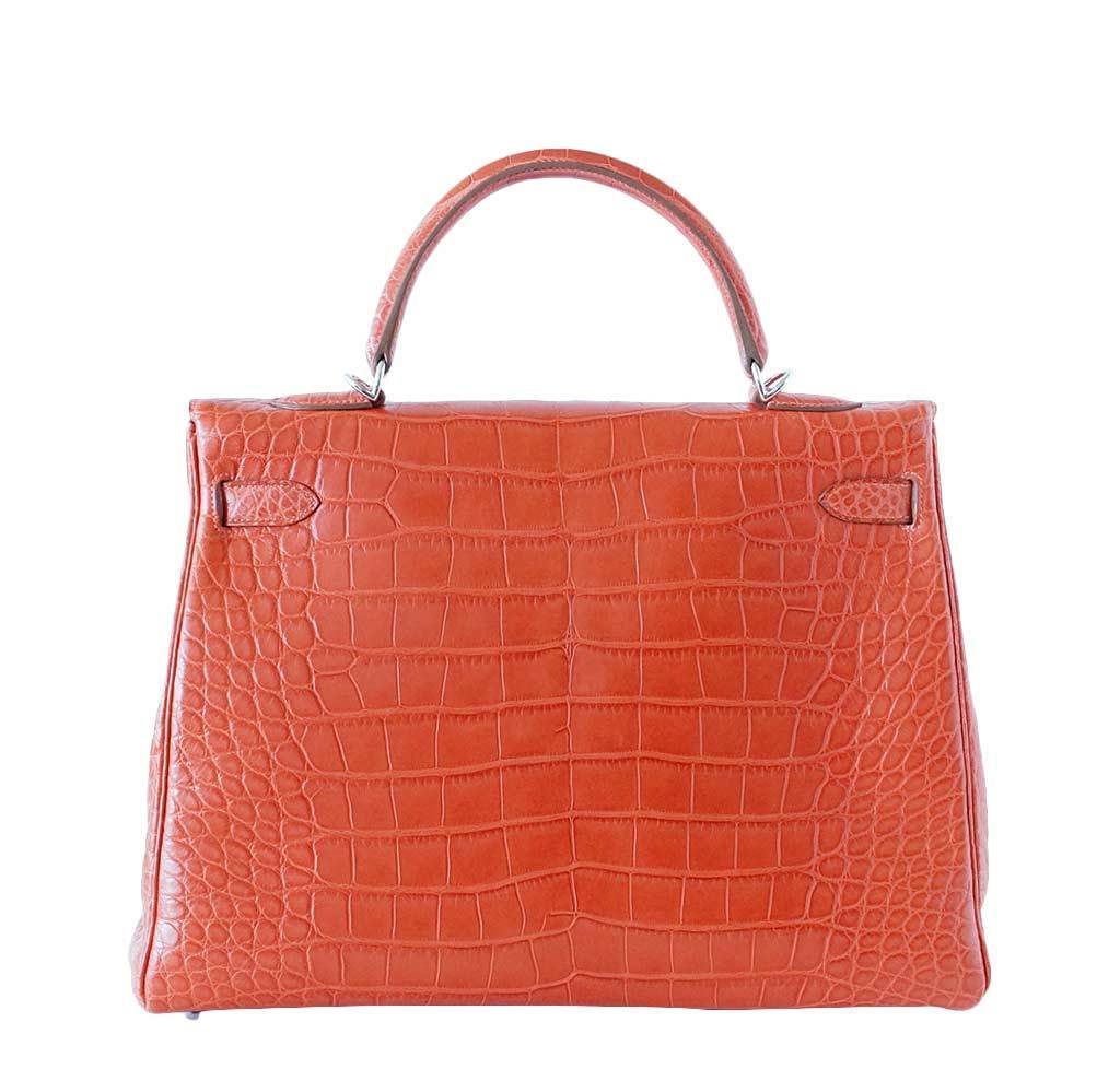 Birkin 35 crocodile handbag Hermès Red in Crocodile - 34437195
