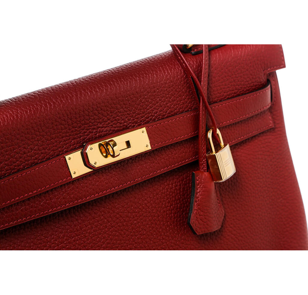 Hermès Kelly 35cm Bag Rouge H - Togo Leather GHW