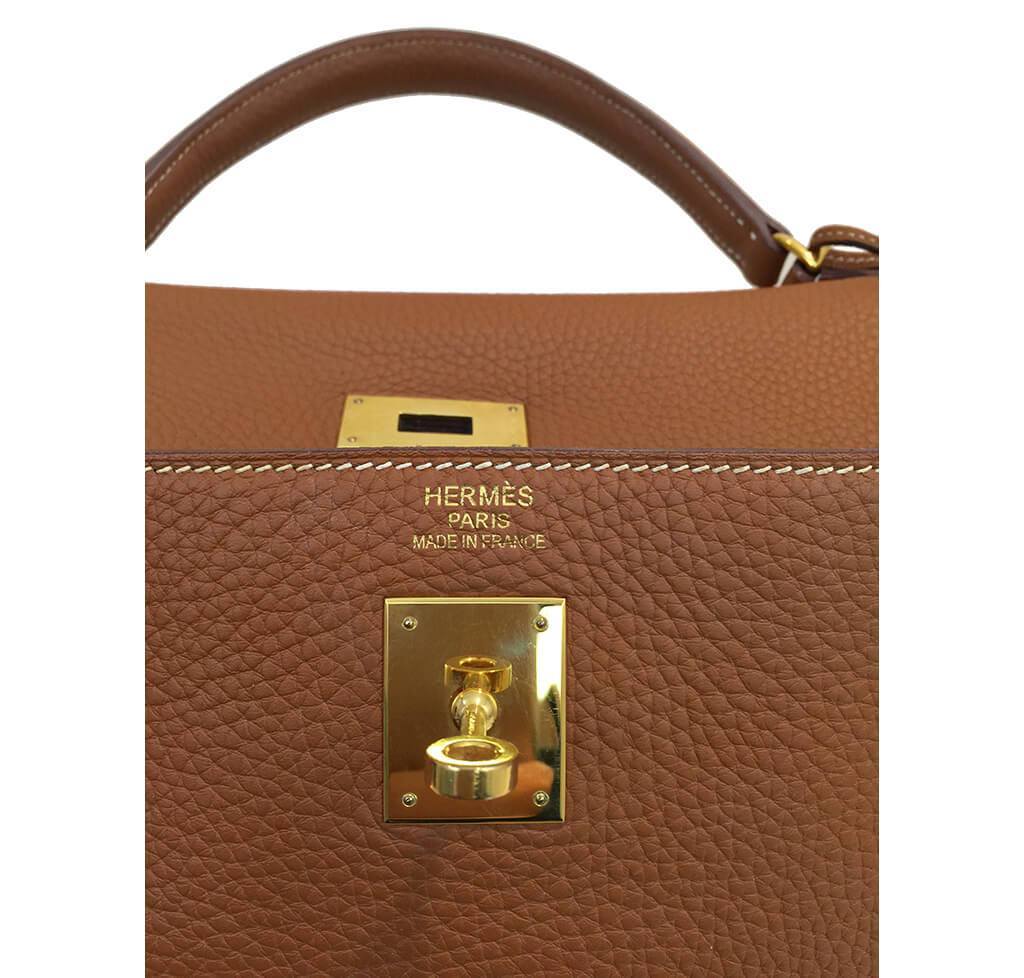Hermes Mini kelly pochette chamois Brown Gold Hardware GHW 22cm Full  HandmadeAuthentic quality - lushenticbags