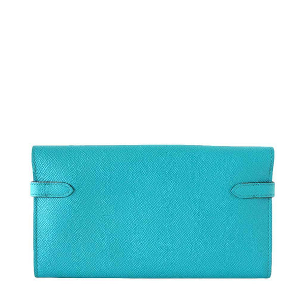 Hermes Kelly Long Wallet Clutch Paon New Back