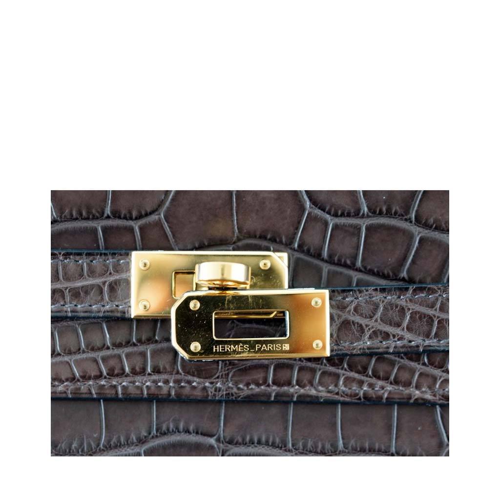 Kelly alligator wallet Hermès Navy in Alligator - 33873356