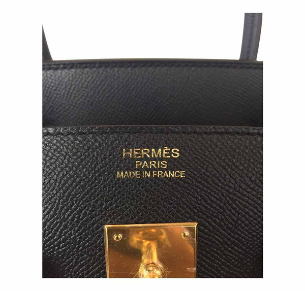 Hermes birkin 35 black epsom ghw new embossing