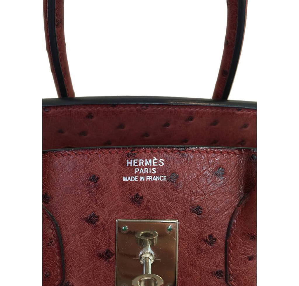 Hermès Ostrich Birkin 35 - Pink Handle Bags, Handbags - HER452512