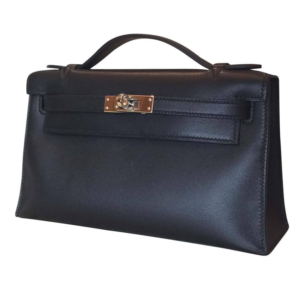 Hermès Kelly Mini Pochette Black Crocodile Bag PHW – ZAK BAGS