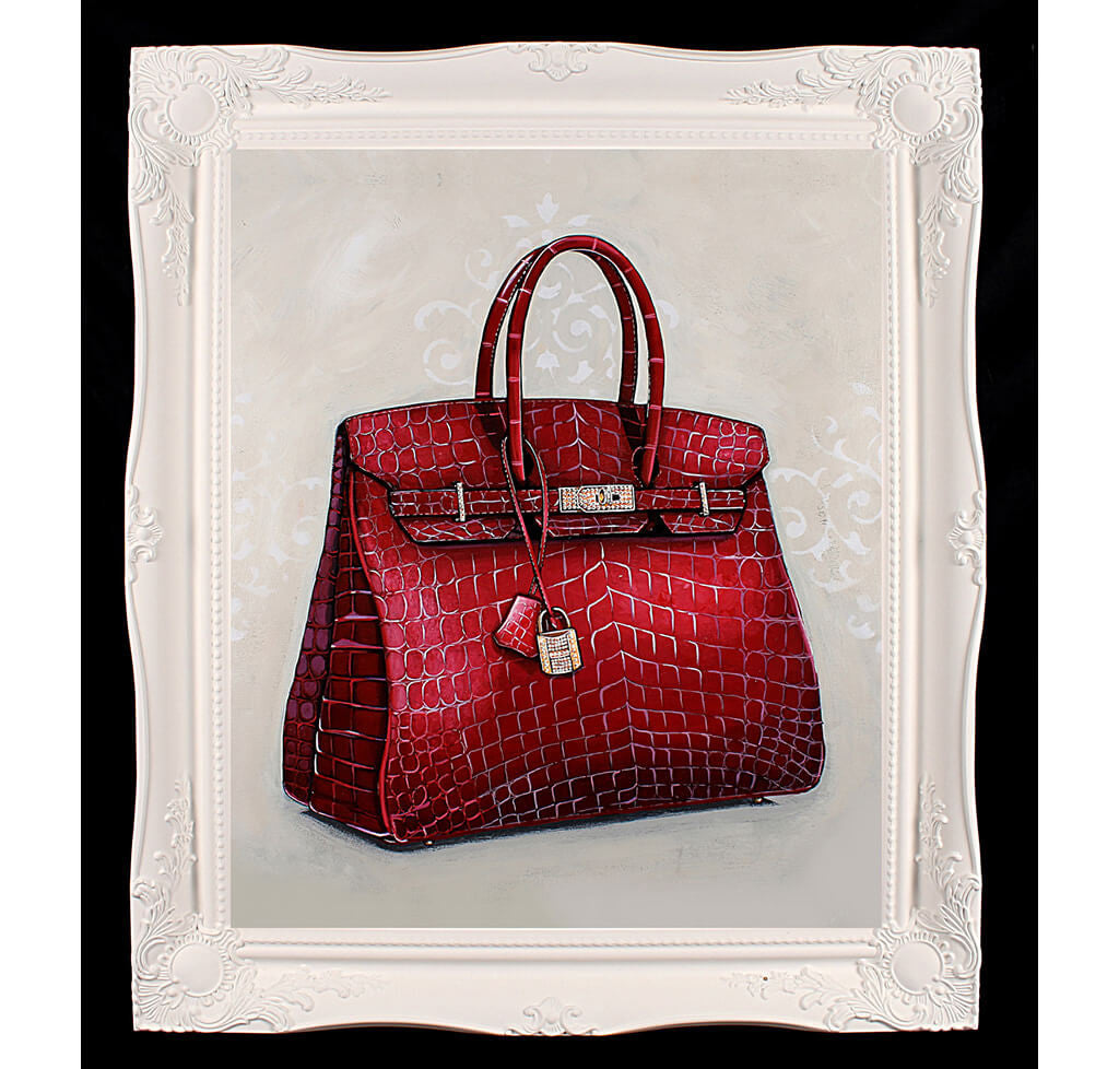 Large Limited Edition Rouge Hermès Birkin Giclée