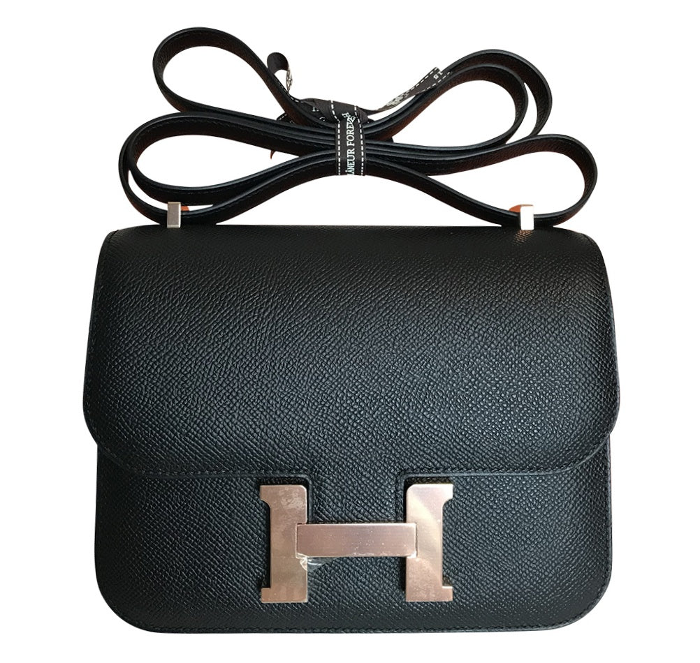 Hermès Constance 18 Noir (Black) Epsom Rose Gold Hardware RGHW
