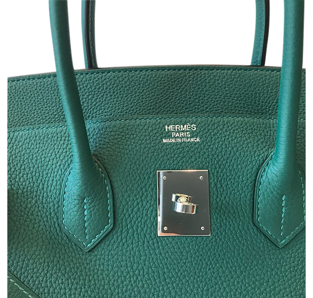 Hermes Birkin Bag 35cm Malachite Green Togo Palladium Hardware