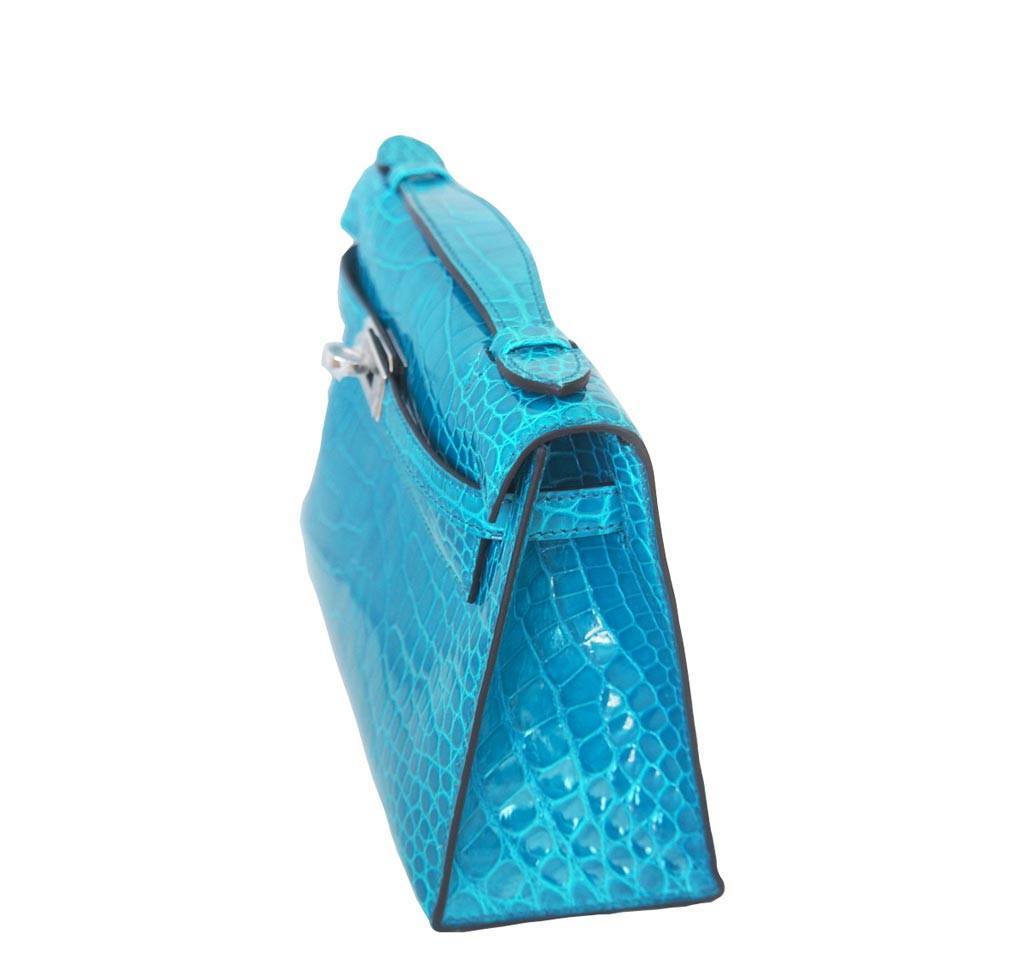 Kelly 35 alligator handbag Hermès Blue in Alligator - 31956611