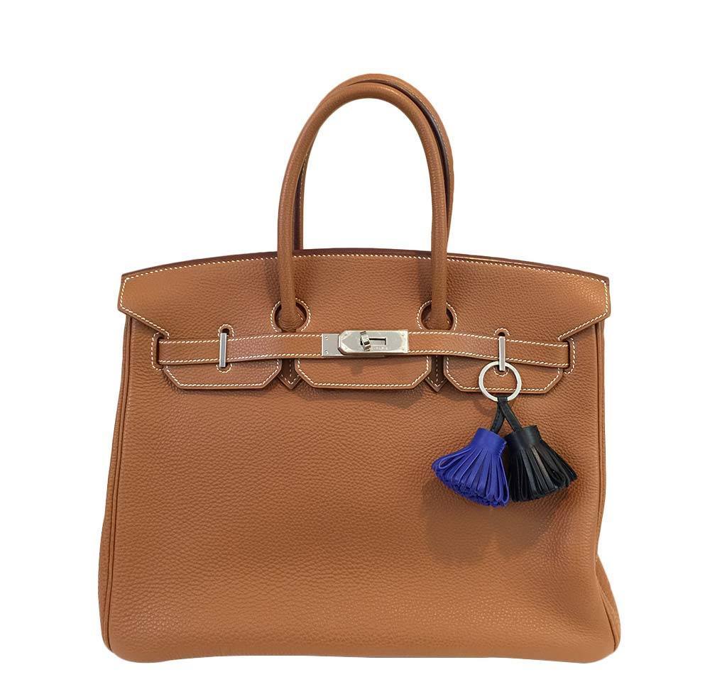 Hermes Birkin 35 Cognac Ostrich Leather, Luxury, Bags & Wallets on