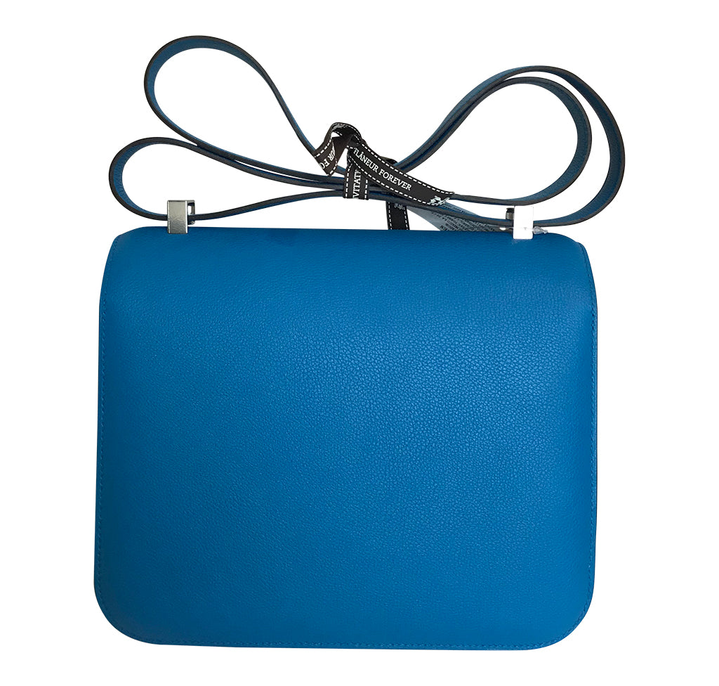 Replica Hermes Blue Electric Constance MM 24cm Epsom Leather Bag