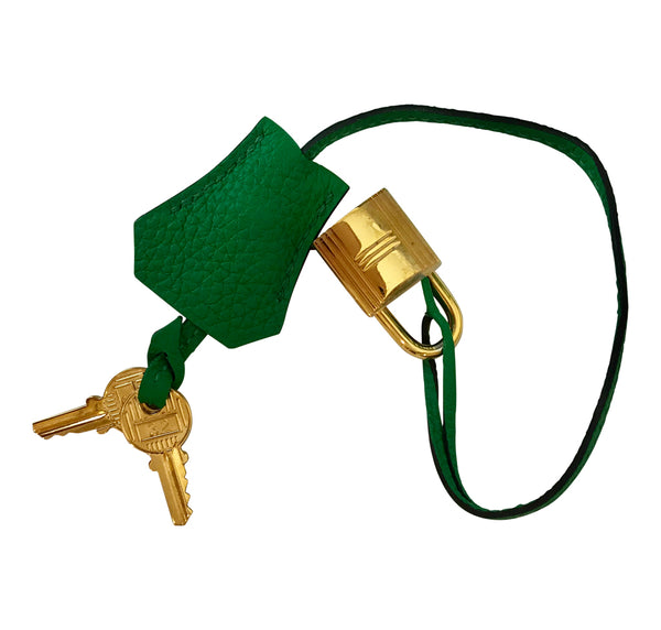 Hermes Birkin 35 Bamboo Green Togo gold hardware very good lock keys clochette
