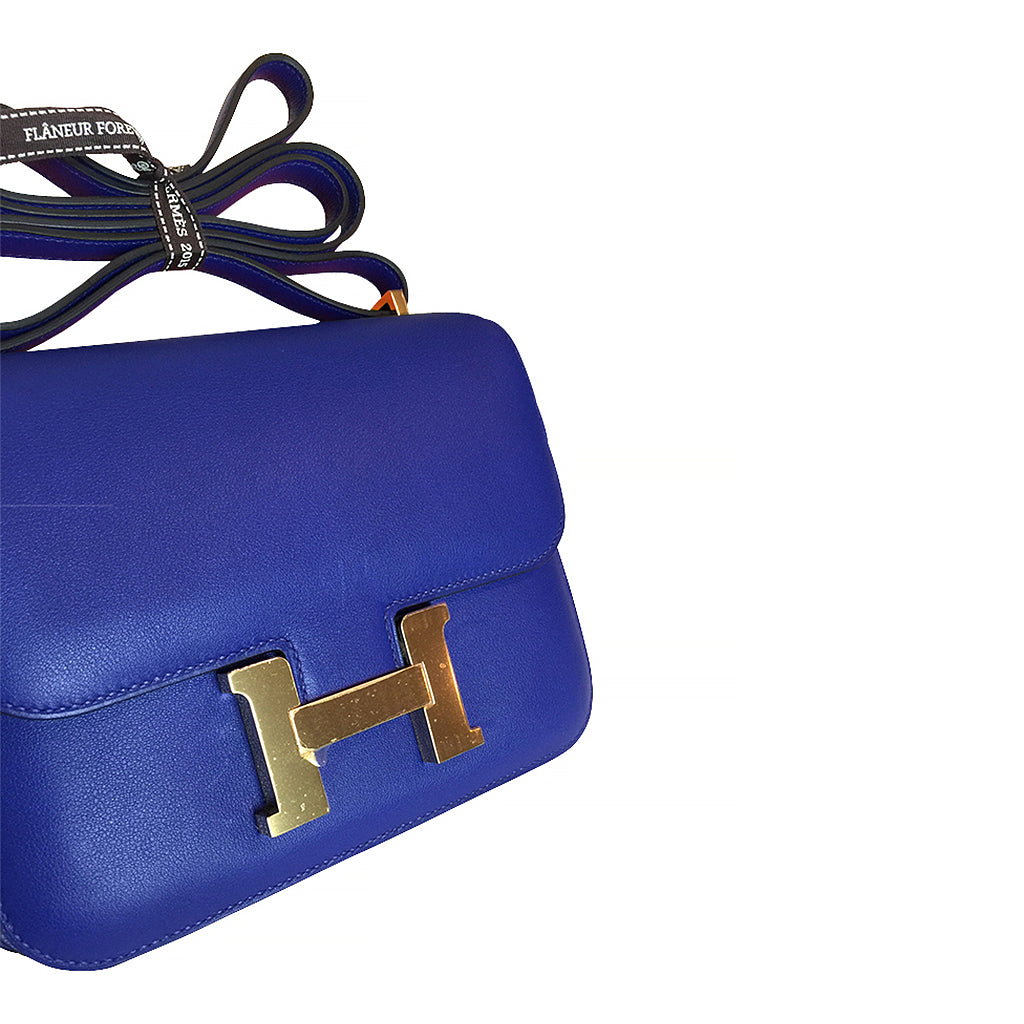 Hermès Mini Constance 18 7F Blue Paon & 1K Menthe with Enamel Hardwar