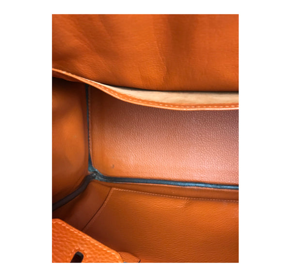 Hermès Birkin 30 Potiron Orange Togo palladium good interior wear