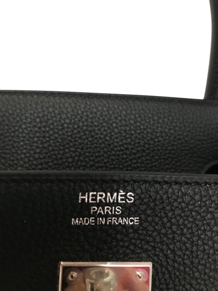 Hermes Birkin 40 Togo Noir palladium pristine embossing