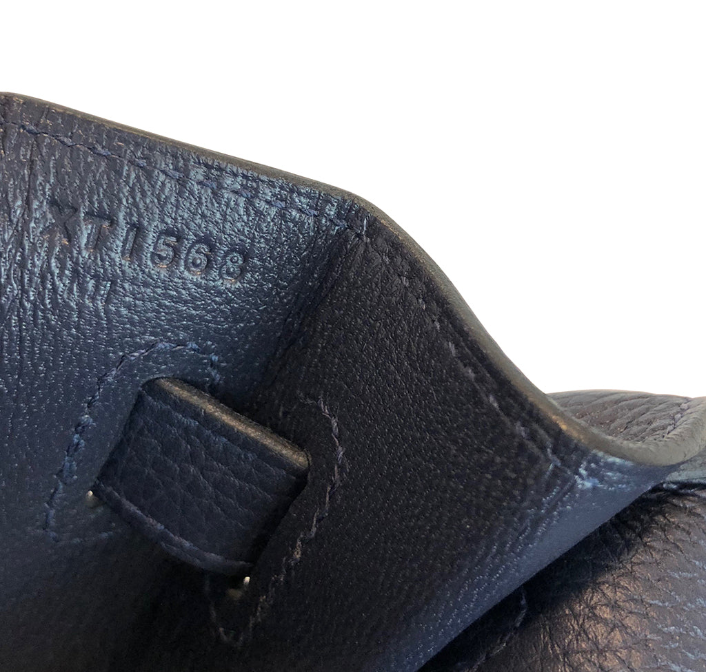 Hermès Kelly Retourne 35 Bleu Nuit Togo Leather PHW Bag