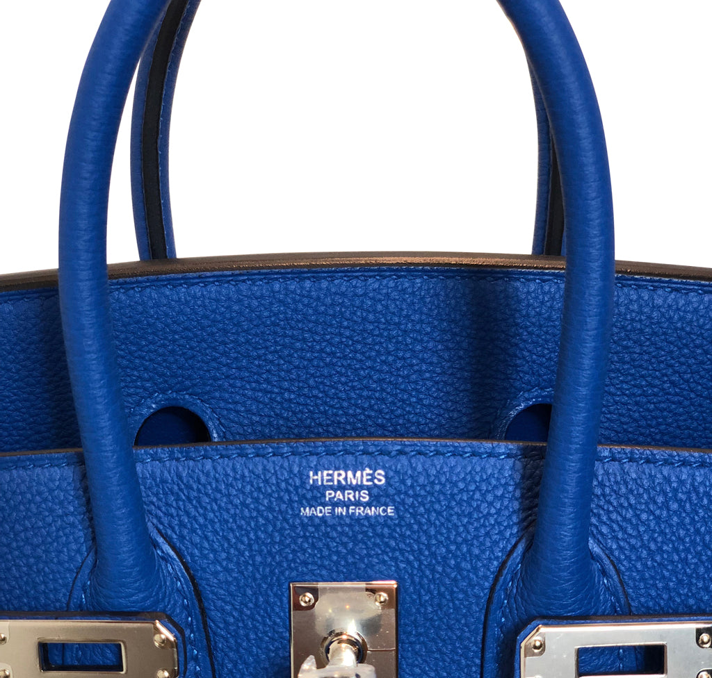 Hermes Birkin Bag 25cm Blue Zellige Capucine Verso Novillo Palladium  Hardware